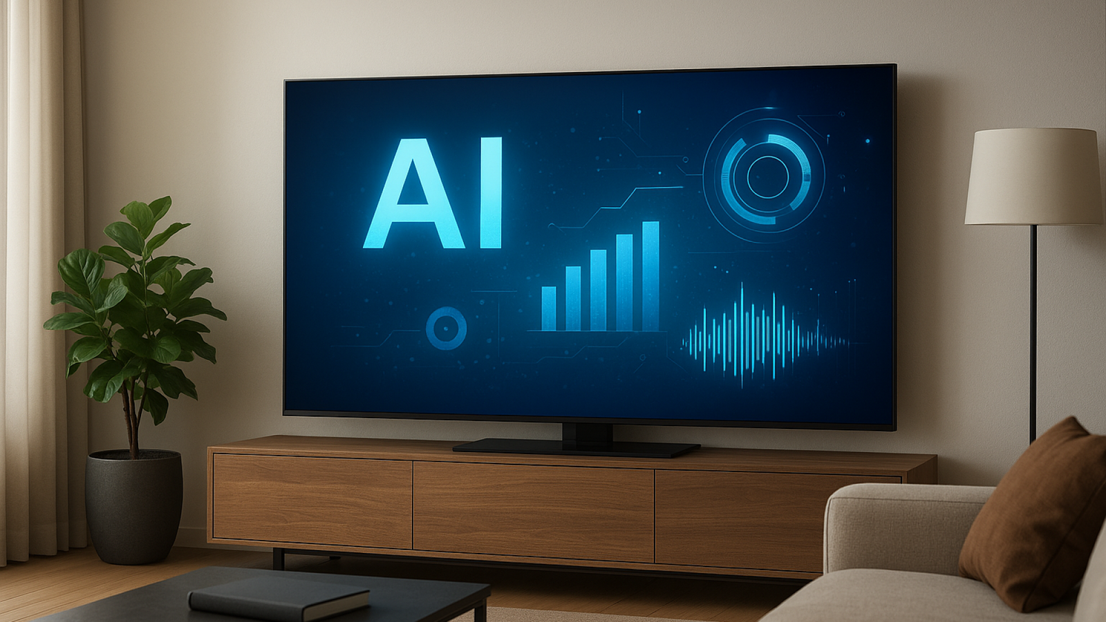 Sala de Estar Moderna com TV AI